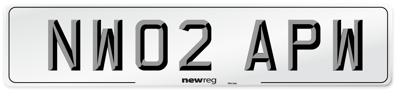 NW02 APW Number Plate from New Reg